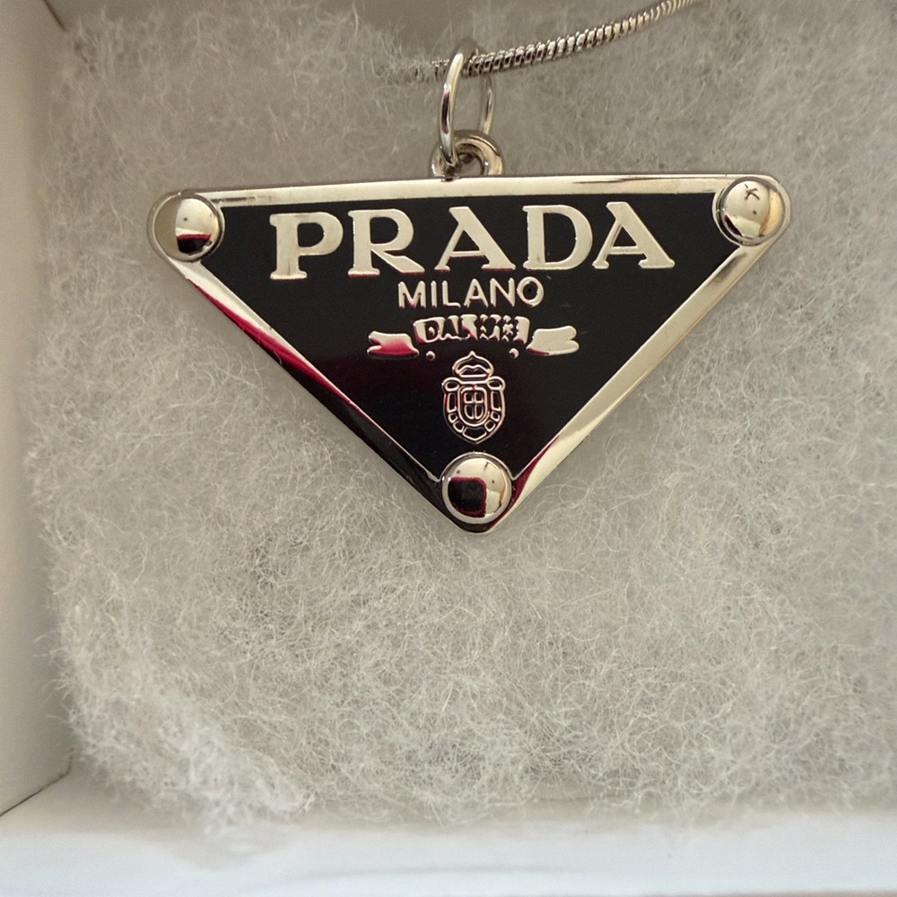 Prada Black and Silver Pendant